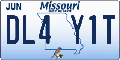 MO license plate DL4Y1T