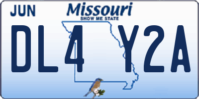 MO license plate DL4Y2A