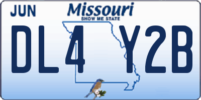 MO license plate DL4Y2B