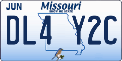 MO license plate DL4Y2C