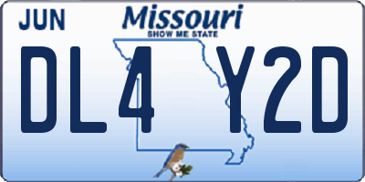 MO license plate DL4Y2D