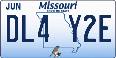 MO license plate DL4Y2E