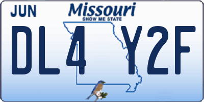 MO license plate DL4Y2F