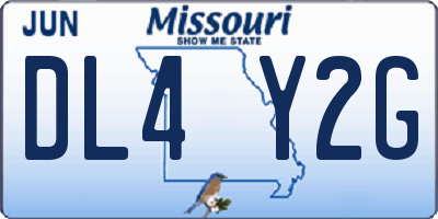 MO license plate DL4Y2G