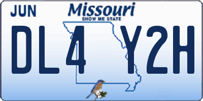 MO license plate DL4Y2H