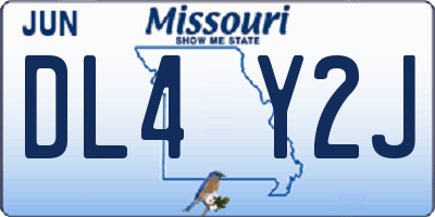 MO license plate DL4Y2J
