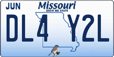 MO license plate DL4Y2L