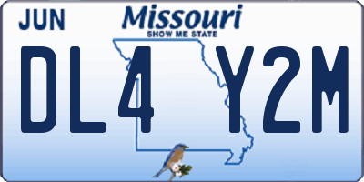 MO license plate DL4Y2M
