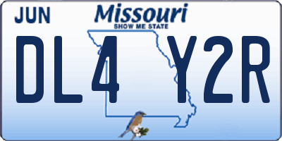 MO license plate DL4Y2R
