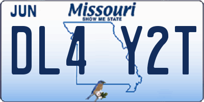 MO license plate DL4Y2T