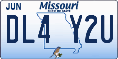 MO license plate DL4Y2U
