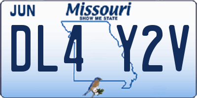 MO license plate DL4Y2V