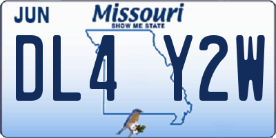 MO license plate DL4Y2W