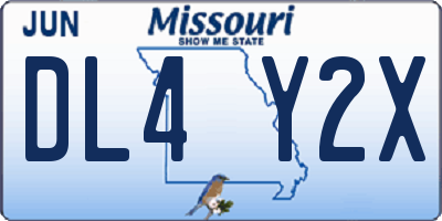 MO license plate DL4Y2X