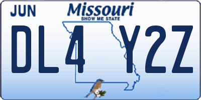 MO license plate DL4Y2Z