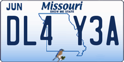 MO license plate DL4Y3A