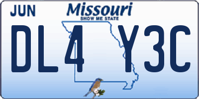 MO license plate DL4Y3C
