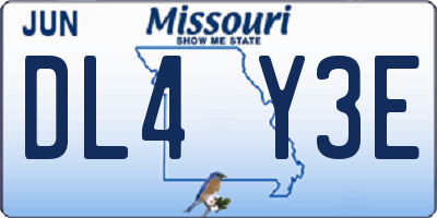 MO license plate DL4Y3E