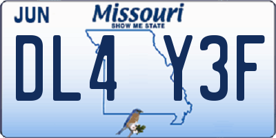 MO license plate DL4Y3F