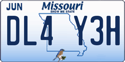 MO license plate DL4Y3H