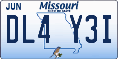 MO license plate DL4Y3I