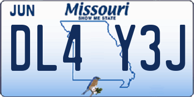 MO license plate DL4Y3J