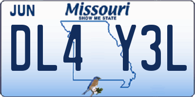 MO license plate DL4Y3L