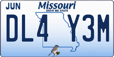 MO license plate DL4Y3M