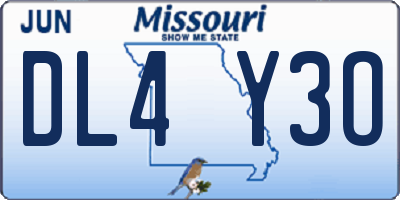 MO license plate DL4Y3O