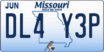MO license plate DL4Y3P