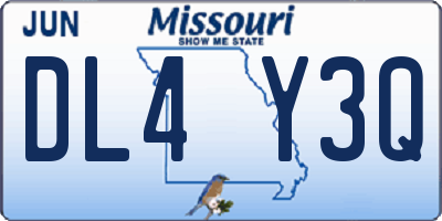 MO license plate DL4Y3Q