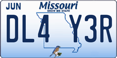 MO license plate DL4Y3R