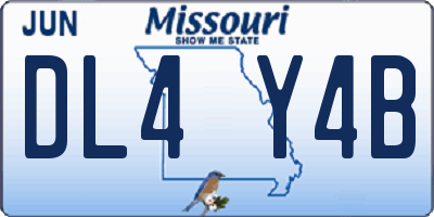 MO license plate DL4Y4B