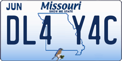 MO license plate DL4Y4C