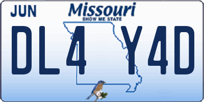 MO license plate DL4Y4D