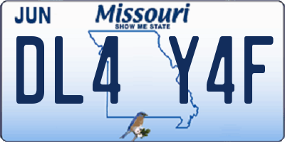 MO license plate DL4Y4F