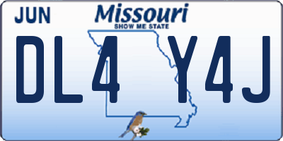 MO license plate DL4Y4J