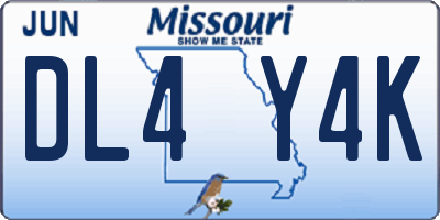MO license plate DL4Y4K