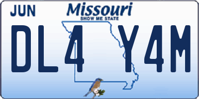 MO license plate DL4Y4M
