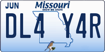 MO license plate DL4Y4R