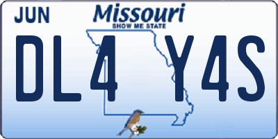 MO license plate DL4Y4S