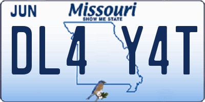 MO license plate DL4Y4T