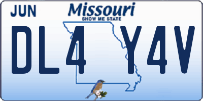 MO license plate DL4Y4V