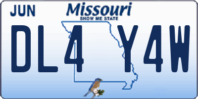 MO license plate DL4Y4W