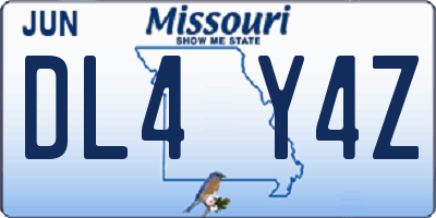 MO license plate DL4Y4Z