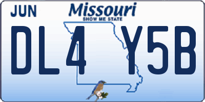 MO license plate DL4Y5B
