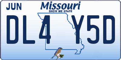 MO license plate DL4Y5D