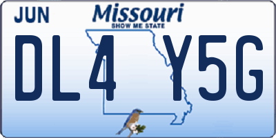 MO license plate DL4Y5G