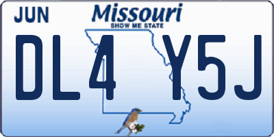 MO license plate DL4Y5J