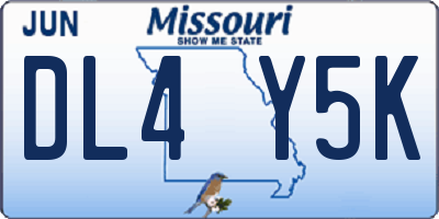 MO license plate DL4Y5K